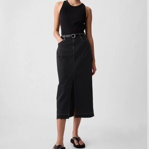Gap black denim maxi skirt.